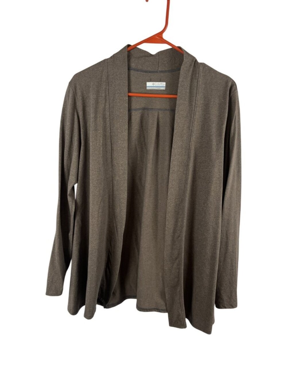Columbia Womens Brown Open Front Cardigan Sweater Long Sleeve Size Medium